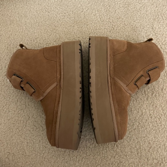 UGG Neumel Platform Double Strap Boots Soft US Womens Size 9 Tan Sold out! - Picture 11 of 13